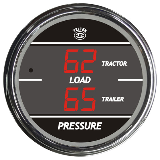 TelTek Load Pressure Tractor And Trailer Dual Display Gauge (Red)