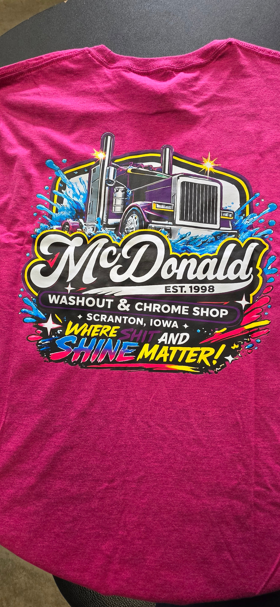 McDonald Chrome Shop & Washout Adult T Shirt (Newest Design)