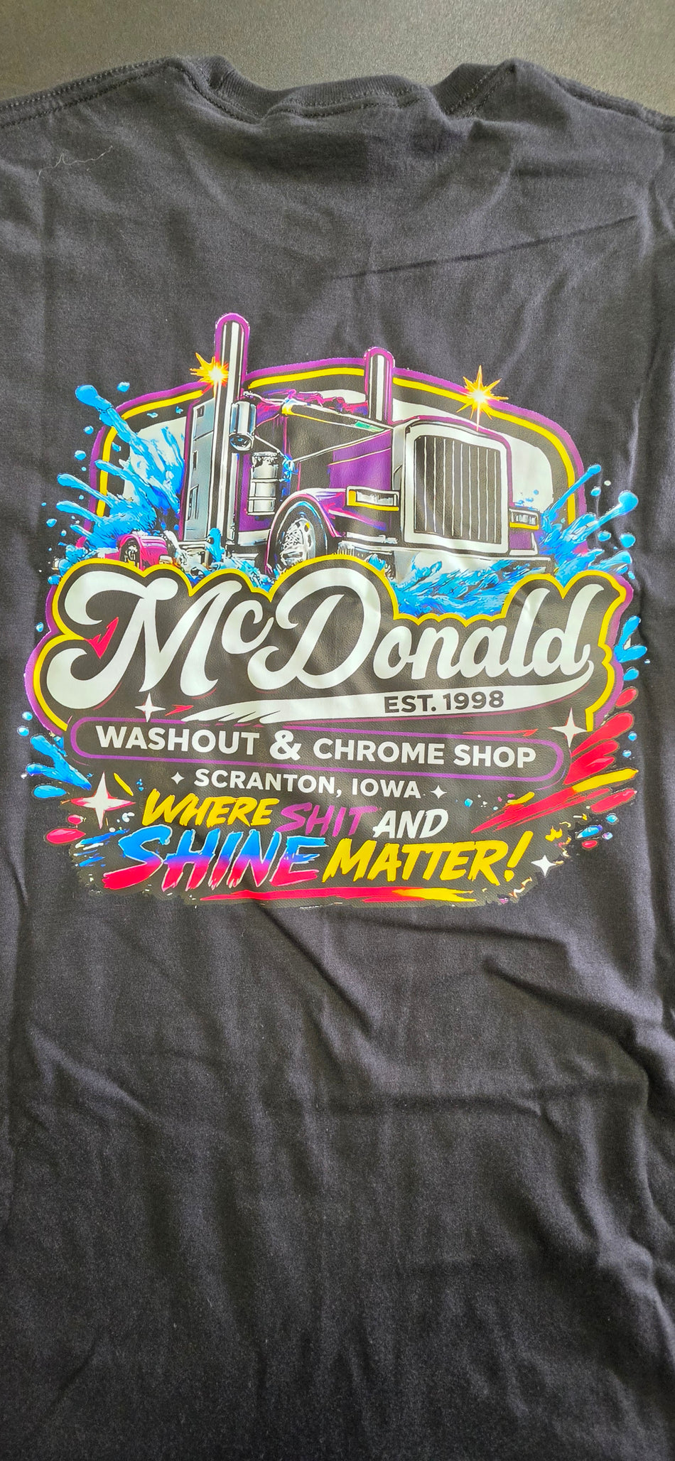 McDonald Chrome Shop & Washout Adult T Shirt (Newest Design)