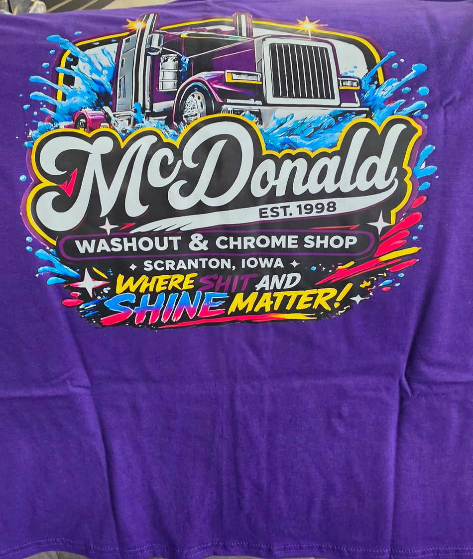 McDonald Chrome Shop & Washout Youth T Shirt (Newest Desgin)