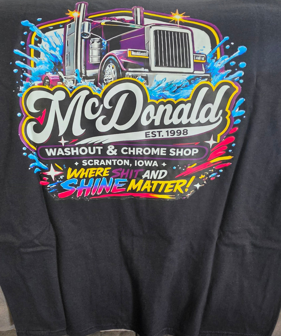 McDonald Chrome Shop & Washout Youth T Shirt (Newest Desgin)