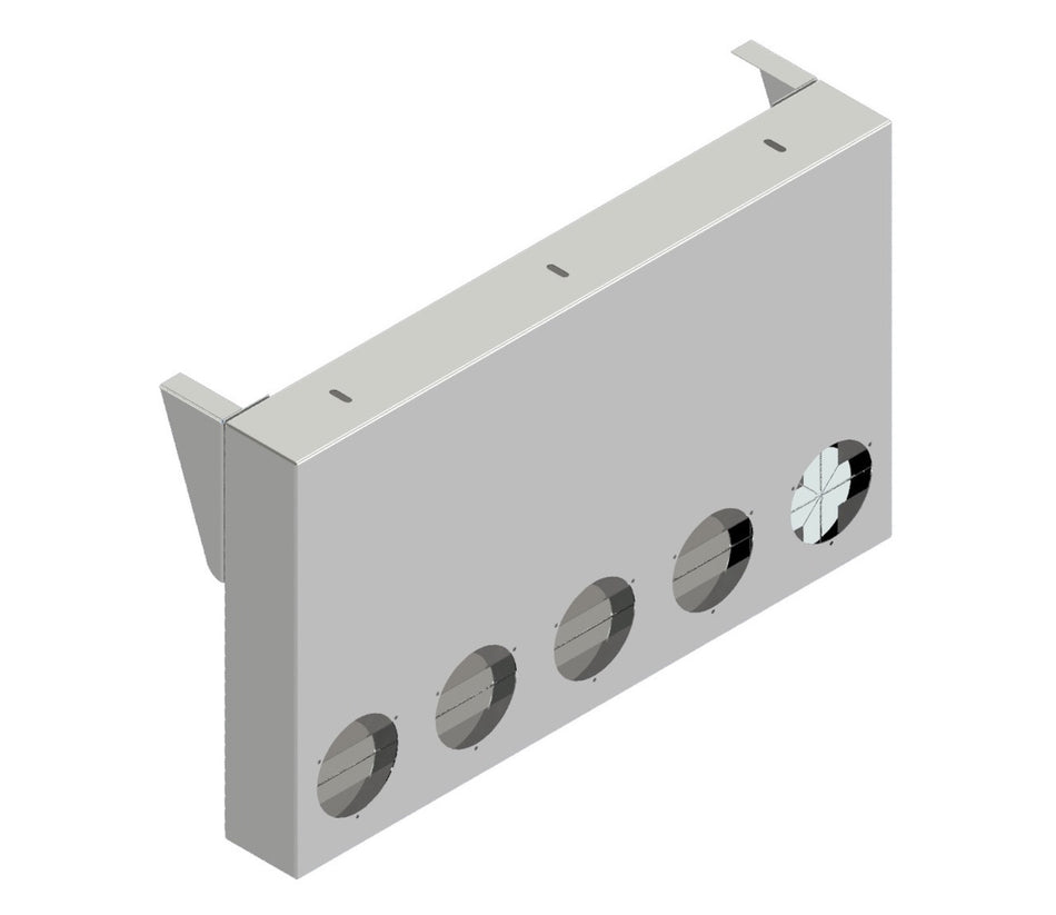 Iowa Customs Rear Center Panel - 20" Drop 5x4" Round Holes No Lights