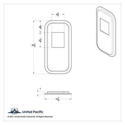 United Pacific PETERBILT STAINLESS STEEL SHIFT PLATE COVER - 5-3/4" X 4-3/4" OPENING