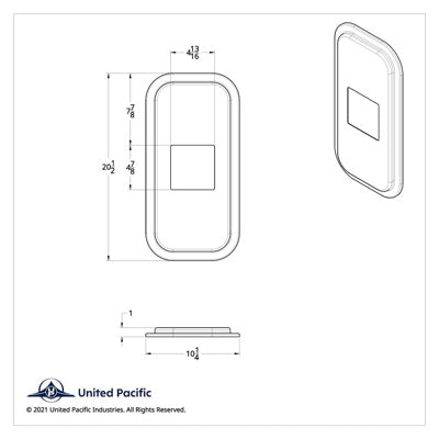 United Pacific PETERBILT STAINLESS STEEL SHIFT PLATE COVER - 4-7/8" X 4-13/16" OPENING