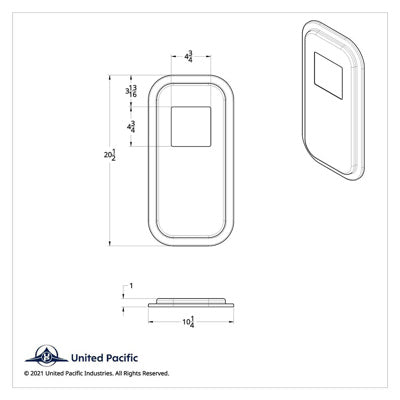 United Pacific PETERBILT STAINLESS STEEL SHIFT PLATE COVER - 4-3/4" X 4-3/4" OPENING