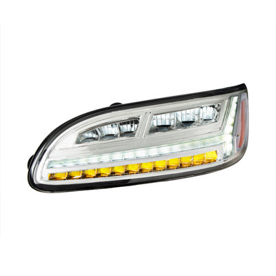 United Pacific 6 LED Headlight For Peterbilt 386 (2006-2016) & 387 (2000-2011) Chrome Or Blackout