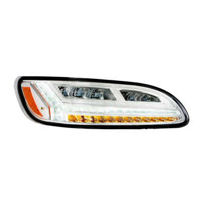 United Pacific 6 LED Headlight For Peterbilt 386 (2006-2016) & 387 (2000-2011) Chrome Or Blackout