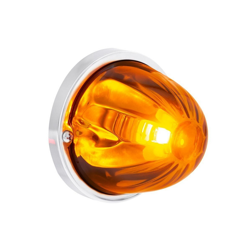 United Pacific UltraBurst Glass Watermelon Light Flush Mount Kit-Amber LED/Dark Amber Lens