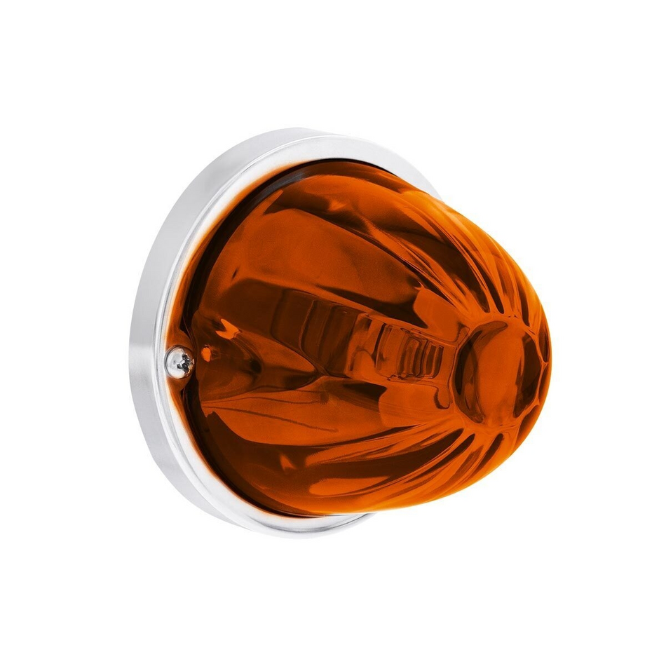 United Pacific UltraBurst Glass Watermelon Light Flush Mount Kit-Amber LED/Dark Amber Lens