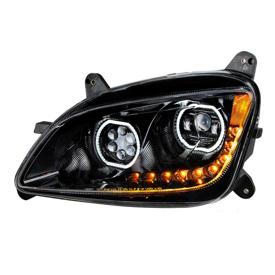 United Pacific Black 10 LED Headlight For Peterbilt 587 (2010-2016) & 579 (2012-2021)