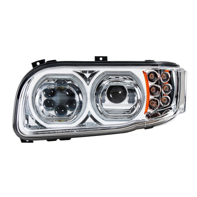 United Pacific High Power 10 LED Headlight With 6 LED Turn & 100 LED Halo For 2008-2024 Peterbilt 389