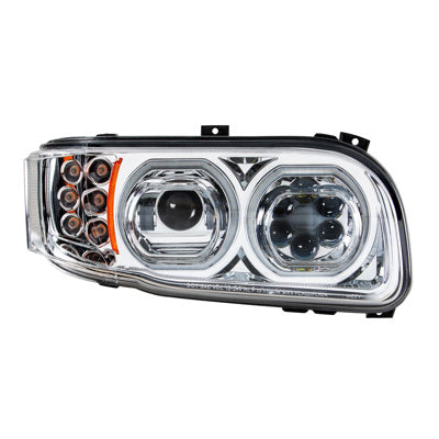 United Pacific High Power 10 LED Headlight With 6 LED Turn & 100 LED Halo For 2008-2024 Peterbilt 389