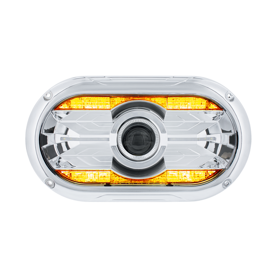 United Pacific Full LED Projector One-Piece Style Chrome Headlight For Dual 5-3/4" Headlight Housing