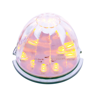 United Pacific 17 LED Dual Function Watermelon Cab Light - Amber LED/Clear Lens
