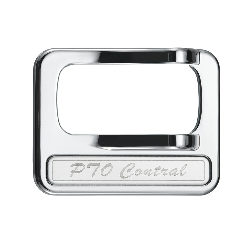 United Pacific Chrome Plastic Rocker Switch Cover With Stainless Plaque For Peterbilt - PTO Control