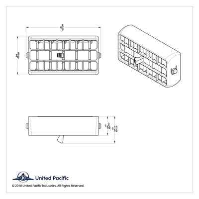 United Pacific CHROME PLASTIC A/C VENT FOR 2001-05 PETERBILT - CENTER