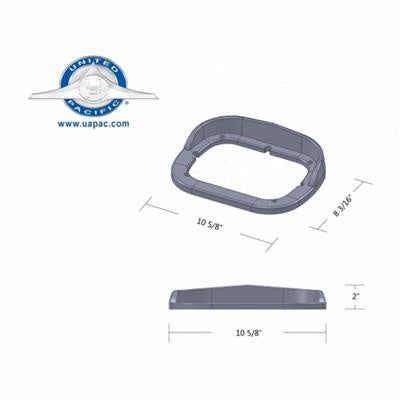 United Pacific CHROME PLASTIC 5"X7" HEADLIGHT BEZEL WITH VISOR