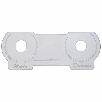 United Pacific STAINLESS STEEL SWITCH NAME PLATE FOR PETERBILT - DIMMER & WIPER