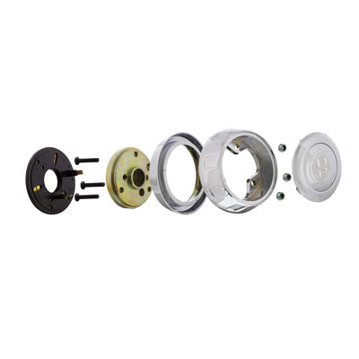 United Pacific Chrome Steering Wheel Hub & Horn Button Kit For 1997-2001 Kenworth Trucks