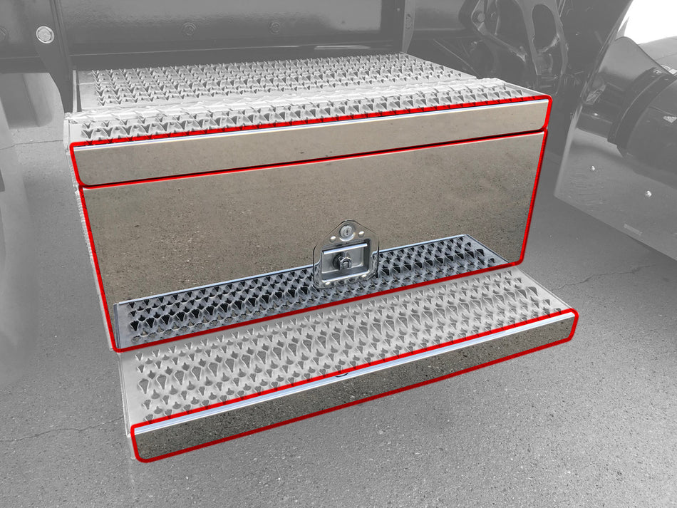 Iowa Customs Peterbilt 379 & 389 Boot/Tool Box Kit - (1) Long Step Trim, (1) Short Step Trim and (1) Tool Box Cutout Center Panel