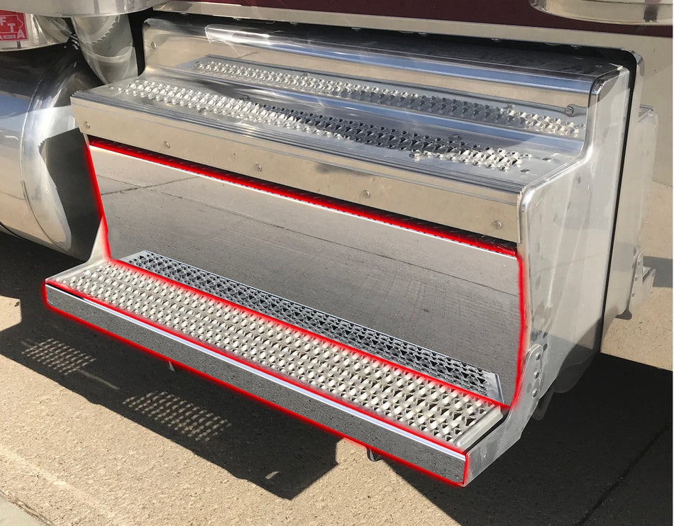 Iowa Customs Peterbilt 389 2018+ Emissions Box Kit- (1) Step Trim & (1) Center Panel fits Peterbilt
