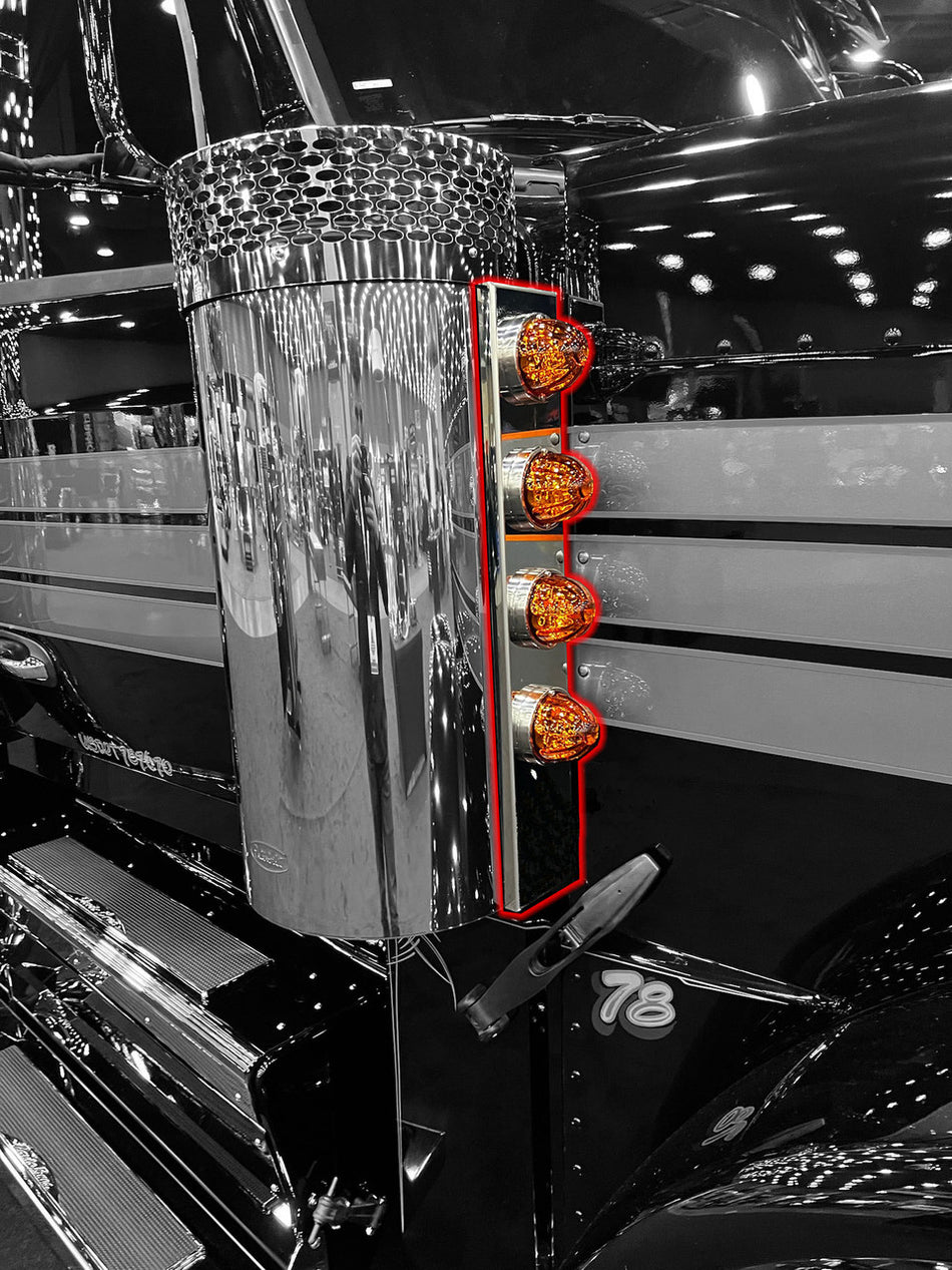 Iowa Customs Peterbilt 589 Air Breather Panel - Strap Design