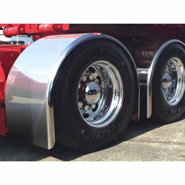 Trux 96″ Smooth Straight Drop Single Axle Fenders -14 Gauge | Mirror Shine Stainless Steel