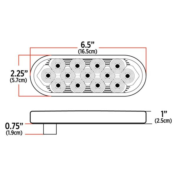 6'' White Back Up Oval Mirror Light- OBMW