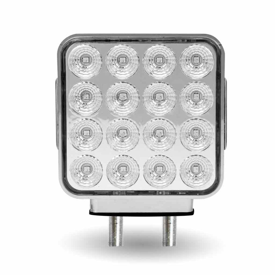 Trux Amber/Red Turn & Marker Square Reflector Double Face LED Light – Double Post | 38 Diodes | Clear Lens