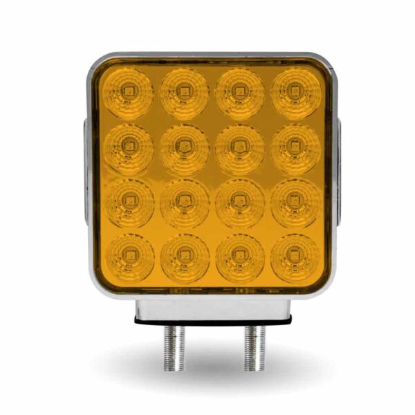 Trux Amber/Red Turn & Marker Square Reflector Double Face LED Light – Double Post | 38 Diodes | Amber/Red Lens