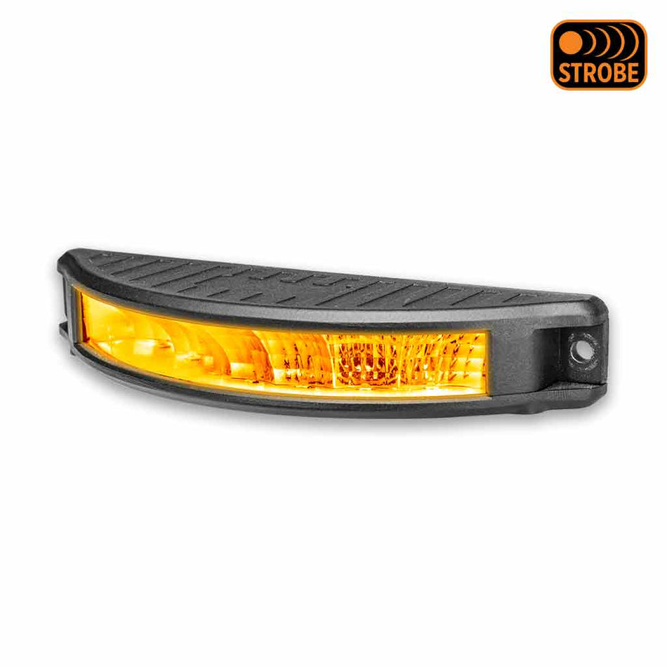 7" HALF MOON 'STROBE SERIES' SURFACE MOUNT FLOOD LED WORK LAMP WITH AMBER STROBE