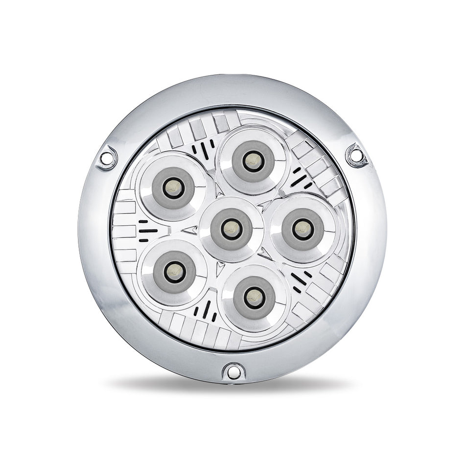 Trux 4″ Legacy Series Flange Mount Chrome Round LED Work Light – Spot Beam | 2000 Lumens