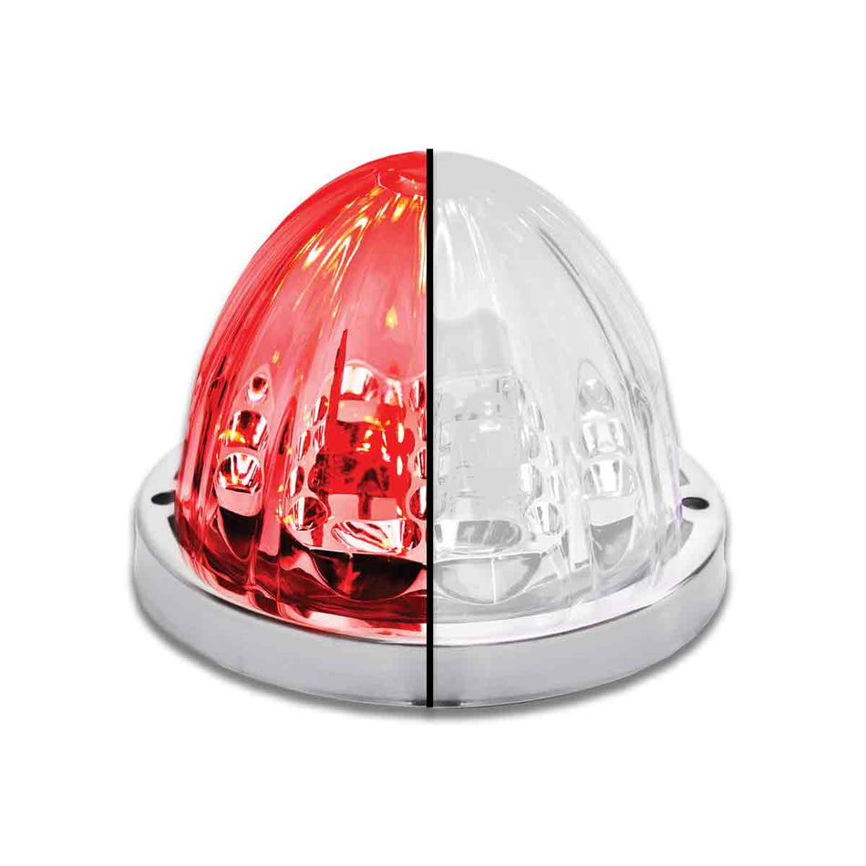 Trux Red Stop, Turn & Tail to White Auxiliary Star-Burst Watermelon LED Light – 19 Diodes