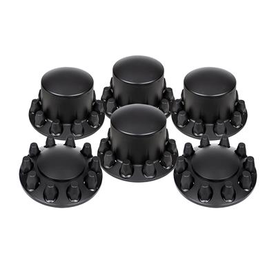 United Pacific Dome Axle Cover Combo Kit With 33mm Standard Thread-On Nut Covers & Nut Covers Tool - Matte Black