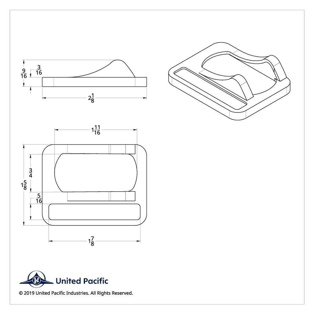 United Pacific Chrome Plastic Rocker Switch Cover With Stainless Plaque For Peterbilt - Fifth Wheel
