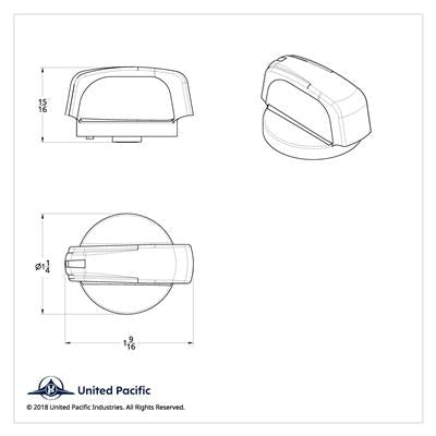 United Pacific A/C Control Knob For 2006+ Peterbilt