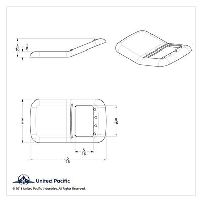 United Pacific Rocker Switch Cover For Kenworth/Peterbilt - Plain (Card of 3)