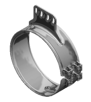 Lincoln Chrome 8 Inch Wide Exhaust Clamp