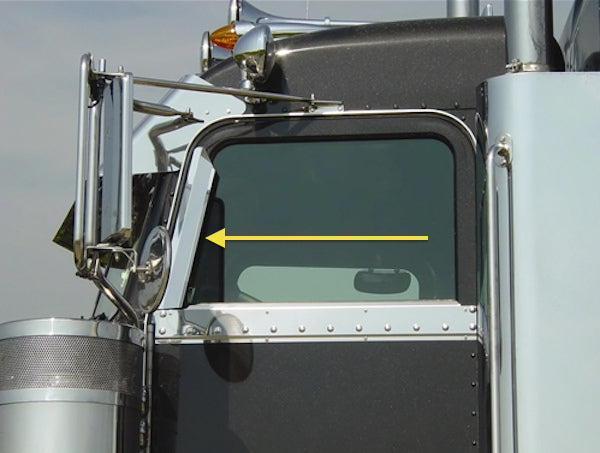 RoadWorks Stainless Steel Peterbilt 73-05 Window Air Deflectors