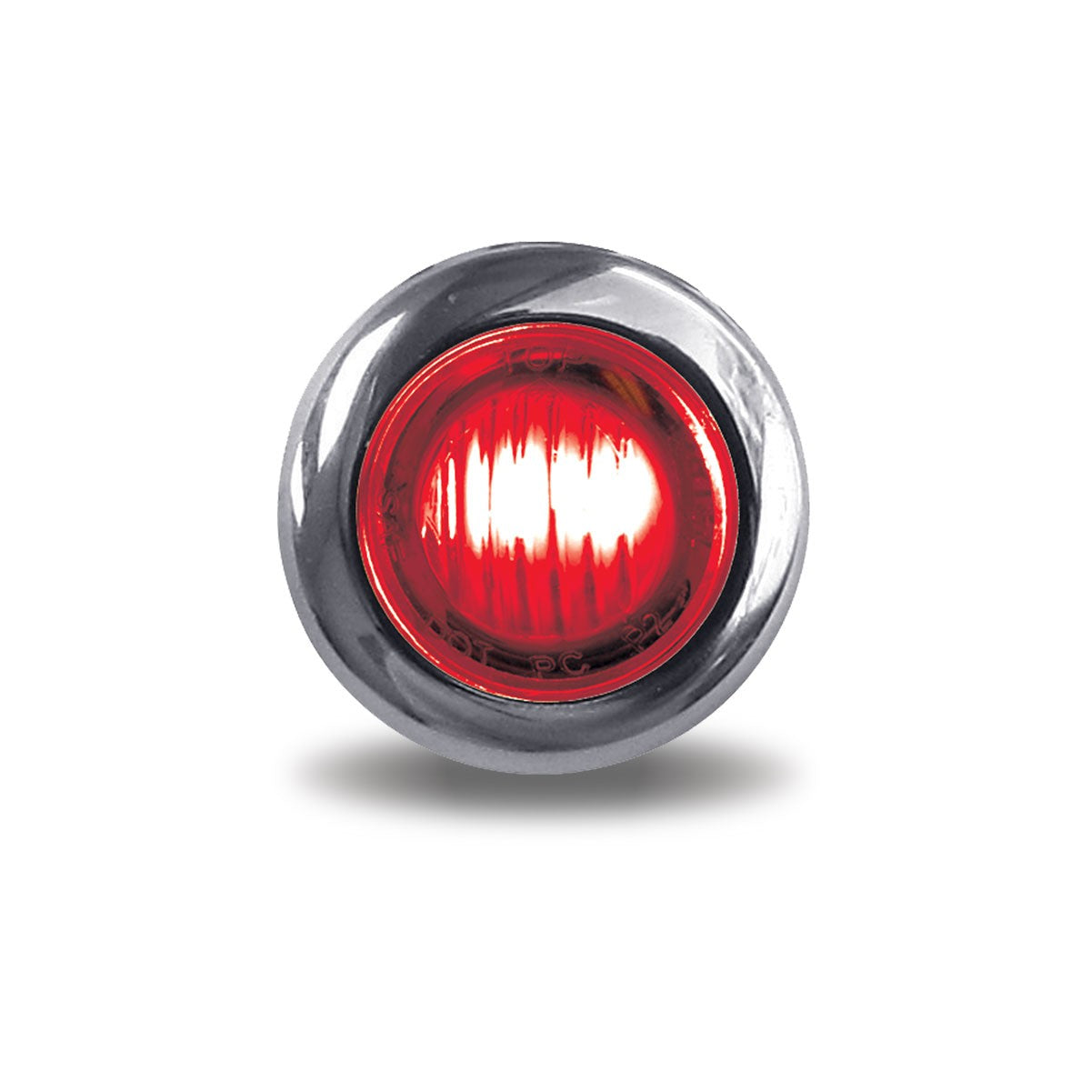 TRUX RED MINI BUTTON 3/4 ROUND LED (2 WIRES)- B2CR/ B2R