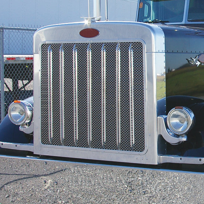 Trux PETERBILT 389 EXTENDED HOOD FRONT GRILL WITH OVAL PUNCH OUTS