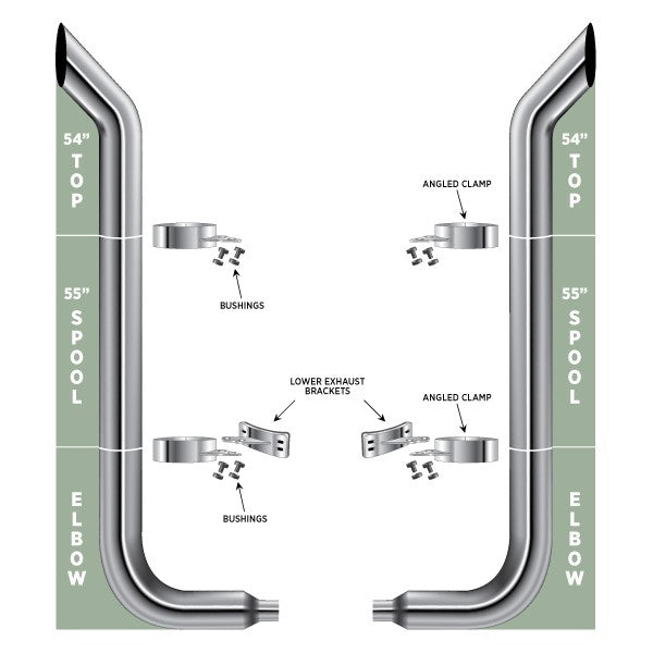 Trux Exhaust Kits 7" (rod picket)