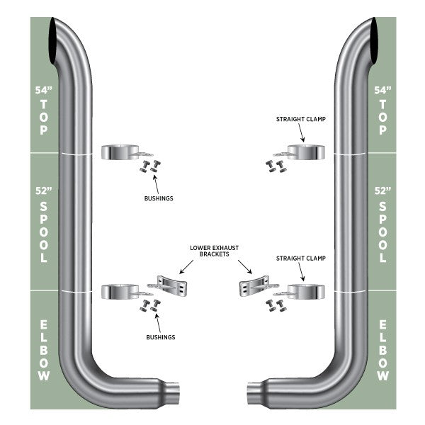 Trux Exhaust Kits 10" (rod picket)
