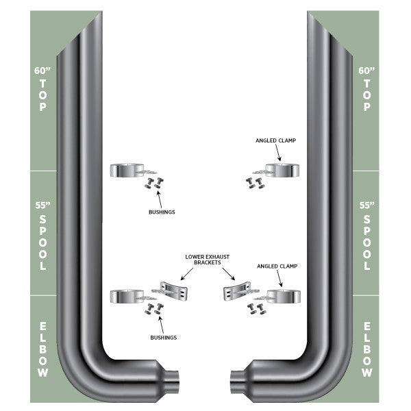 Trux Exhaust Kits 7" (rod picket)