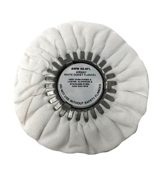 Zephyr White Domet Flannel Airway Finish Buff 8” Signature Series