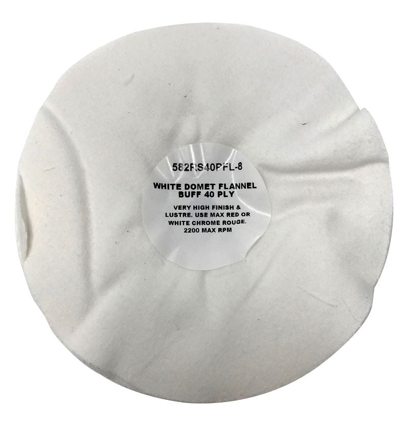 Zephyr White Domet Flannel 40 Ply Buffing Wheel
