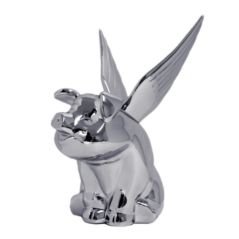 Grand General Chrome Pig with Wings Hood Ornament