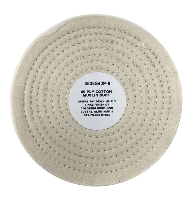 Zephyr Cotton Muslin 40 Ply 3/8” Stitching Buffing Wheel