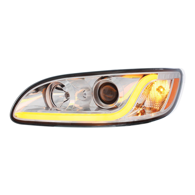 United Pacific PETERBILT 330 335 382 384 386 387 PROJECTOR HEADLIGHT WITH LED DUAL FUNCTION LIGHT BAR