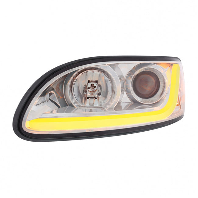 United Pacific PETERBILT 330 335 382 384 386 387 PROJECTOR HEADLIGHT WITH LED DUAL FUNCTION LIGHT BAR